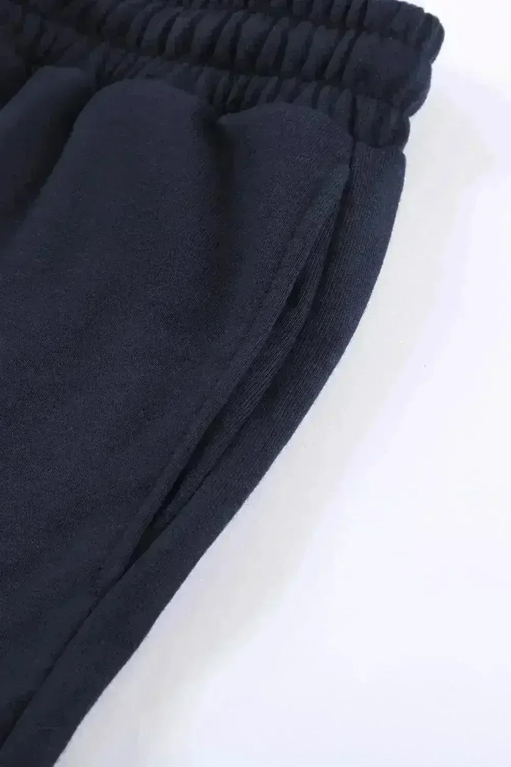 Summer Women Navy Blue Tie Waist Side Pockets Cuffed Lounge Shorts
