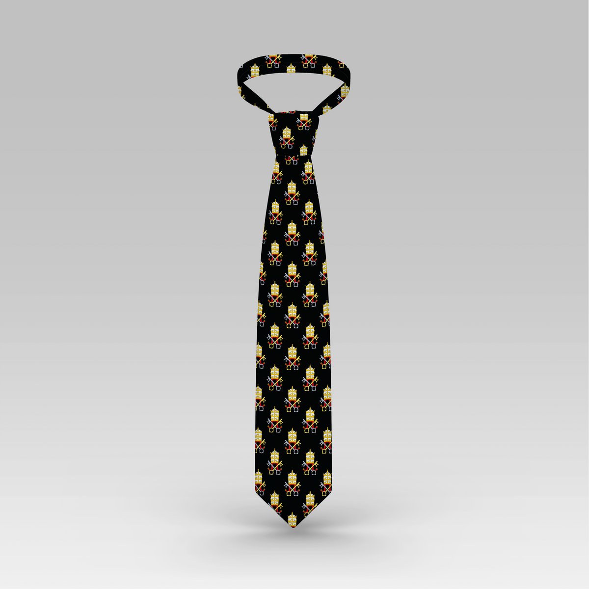 Papal Tiara and Keys Necktie Black