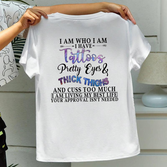 "Tattoos Pretty Eyes" Slogan Shirt – Retro Slogan Tee