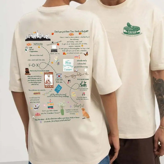 "That Caviar Is a Garnish" T-Shirt – You've Got Mail, Shop Around the Corner Vintage, NYC Love Story Tee