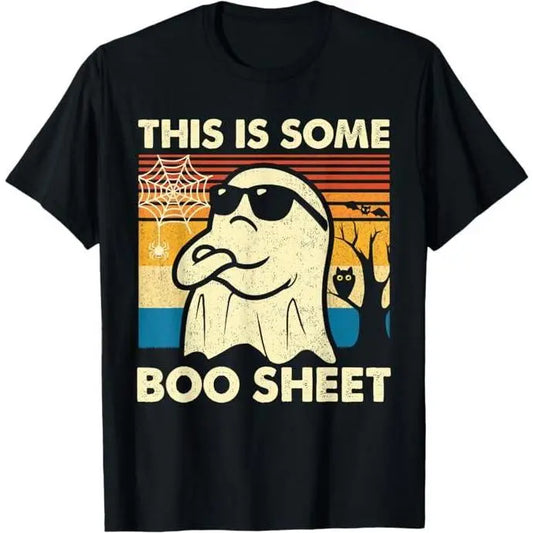 "This is Some Boo Sheet" Funny Ghost T-Shirt - Retro Halloween Men & Women Tee