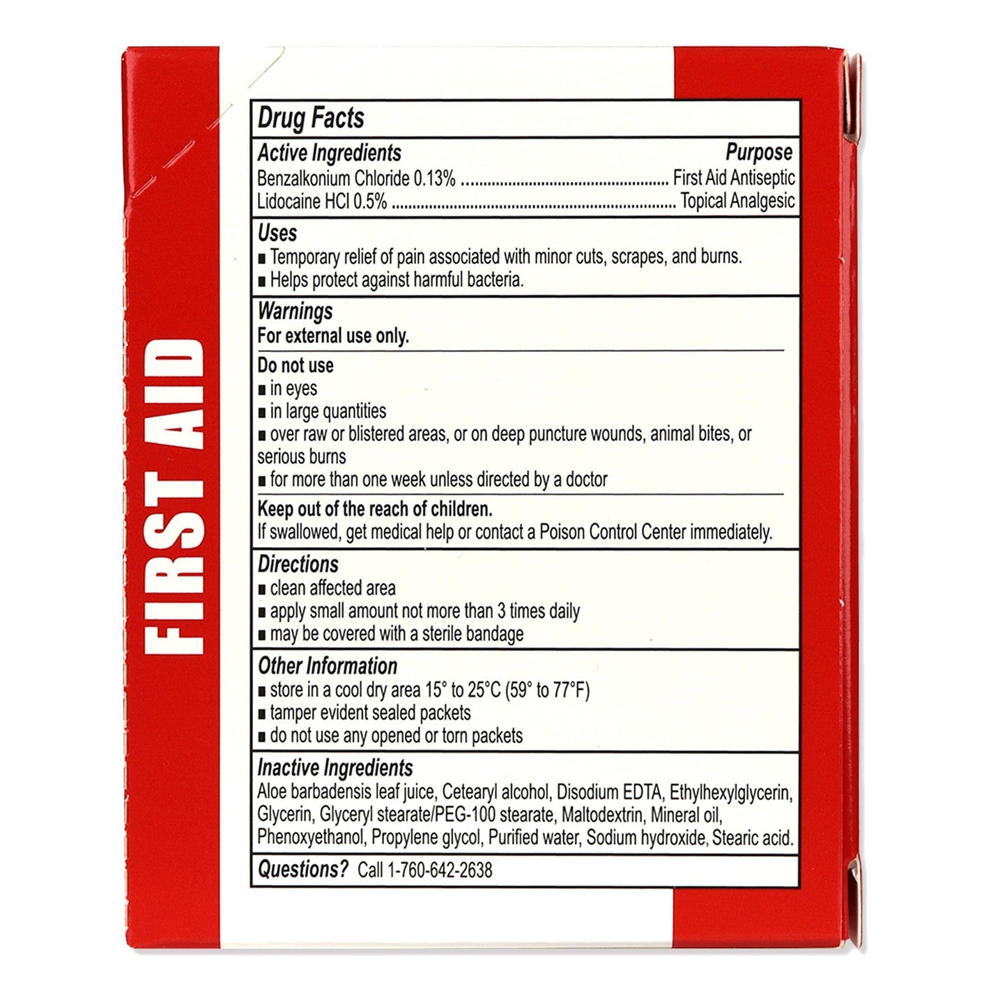 First Aid & Burn Cream .9gram, 25 Packets Per Box