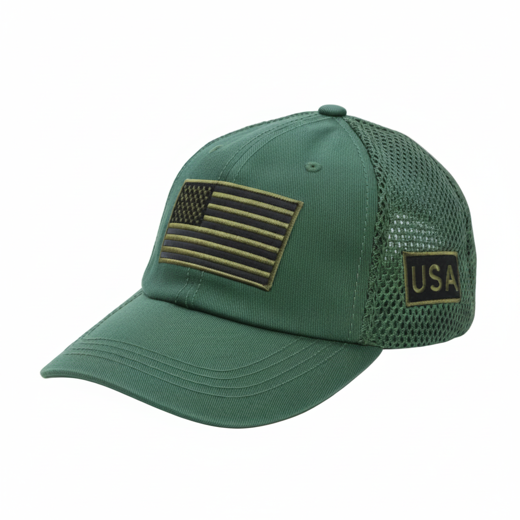 USA Tactical Trucker Cap – Double Mesh Back American Flag Hat