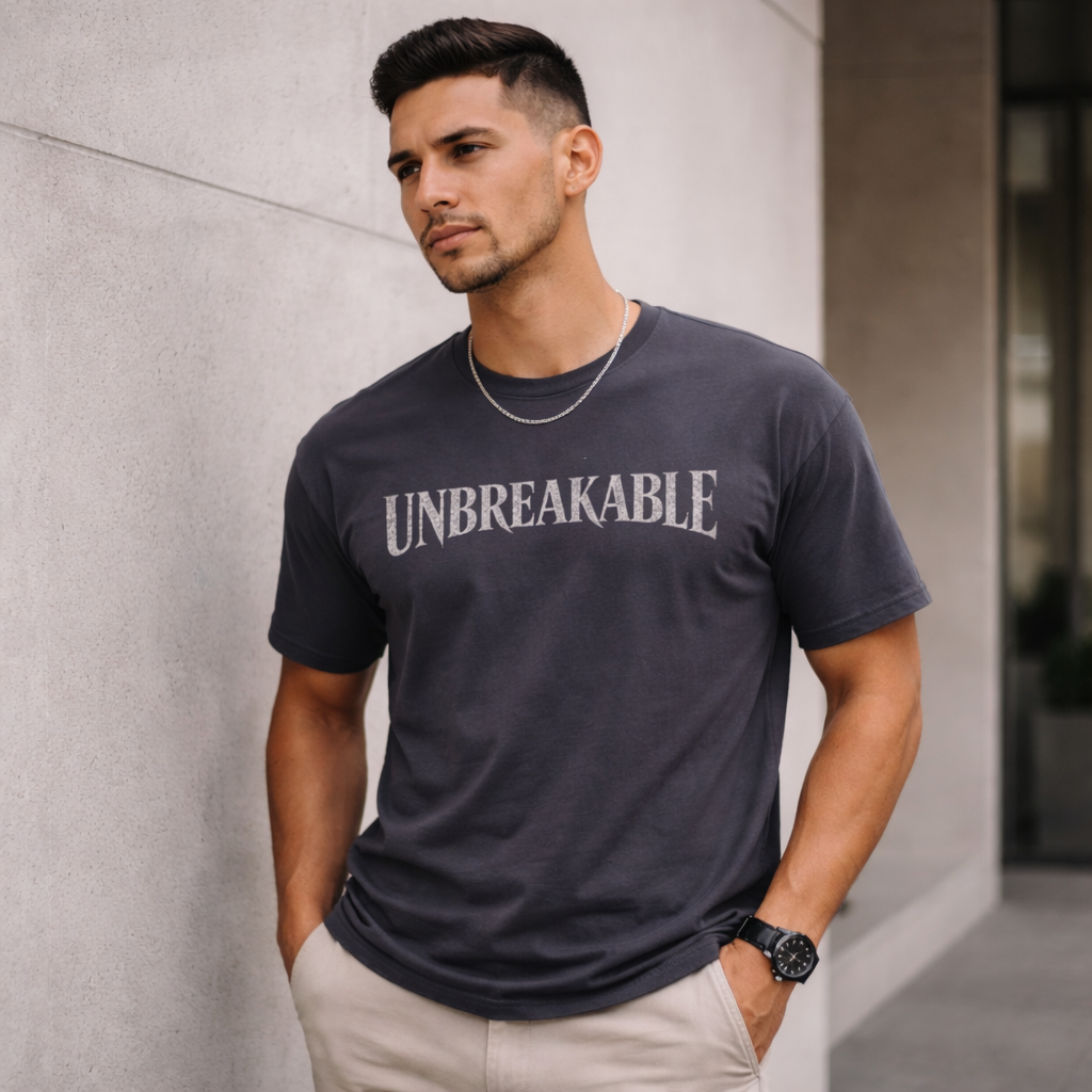 UNBREAKABLE Boxy Tee — Premium Oversized Streetwear | Faith-Based Graphic