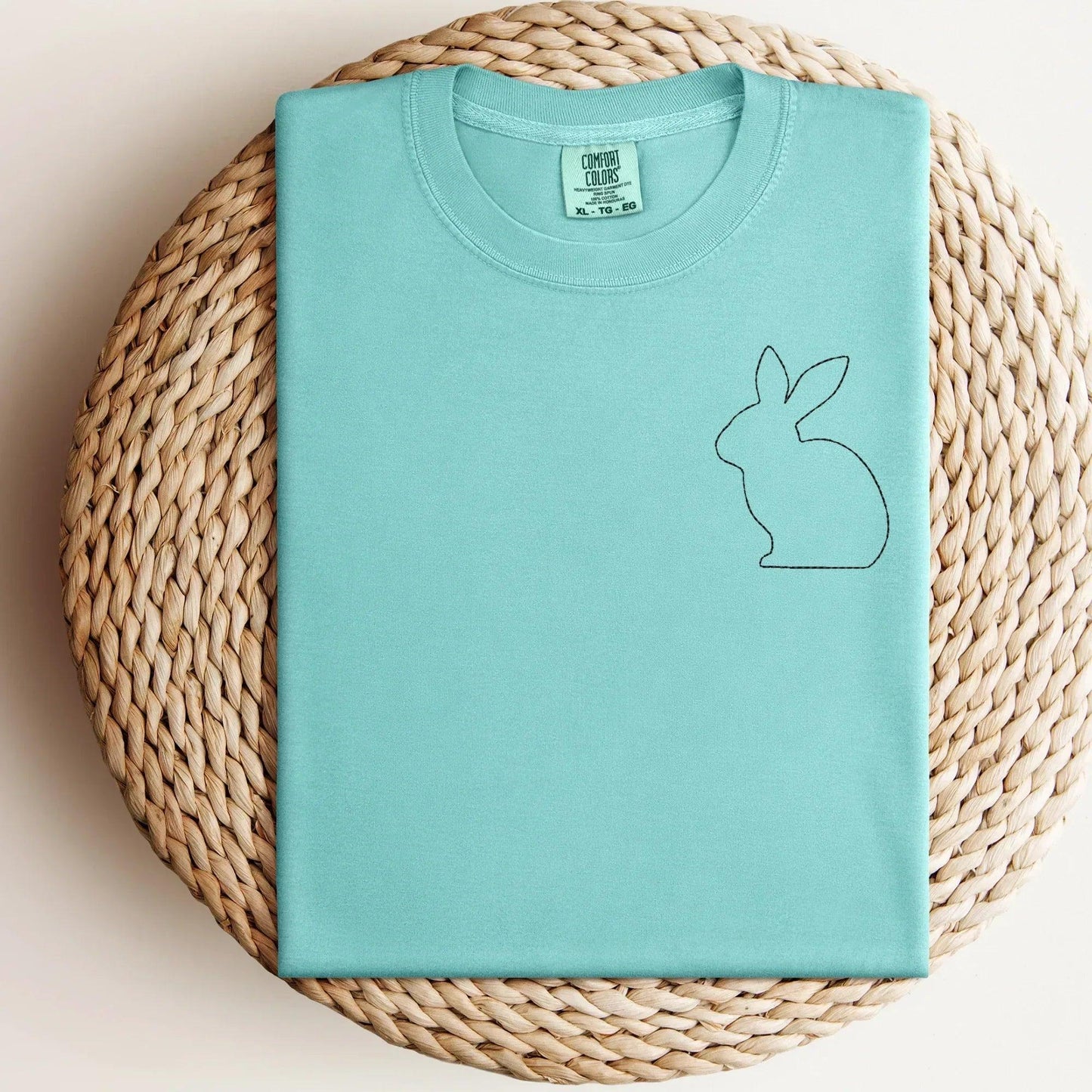 Stitched Bunny Left Chest Embroidered Comfort Color - QUICK SHIP