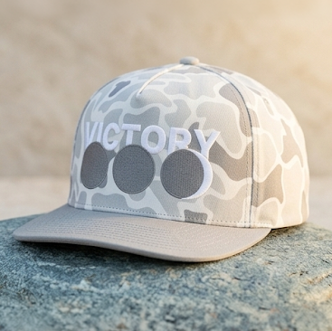 VICTORY White & Light Gray Camo Hat