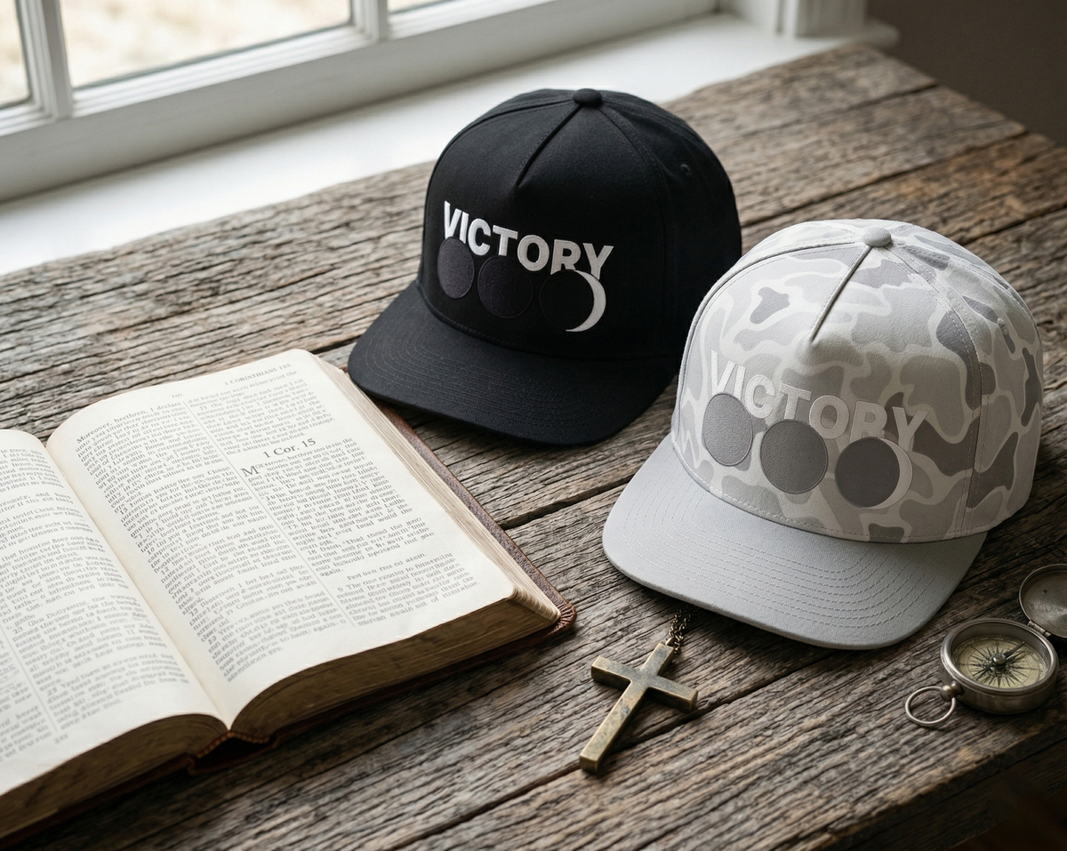 VICTORY White & Light Gray Camo Hat