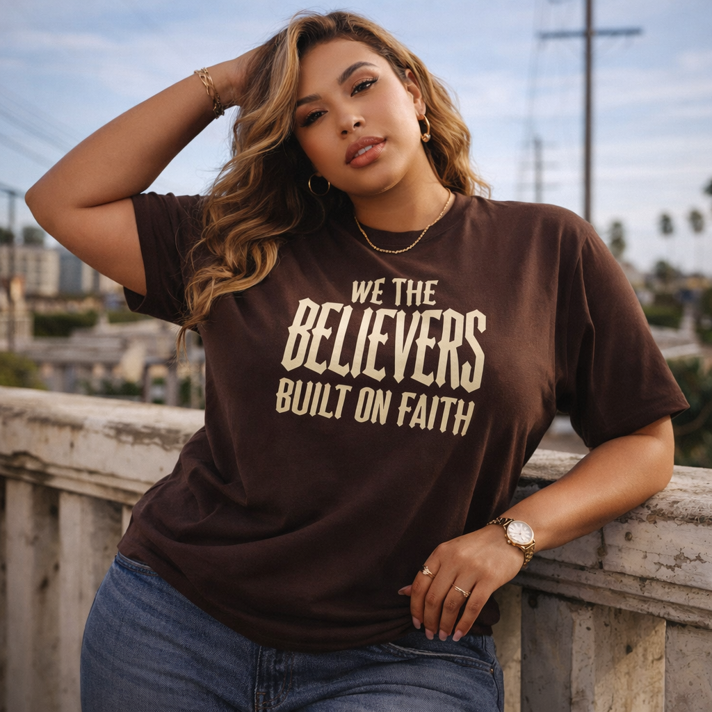 We The Believers T-Shirt – Built On Faith Christian Graphic Tee | Blackletter Streetwear Faith Shirt
