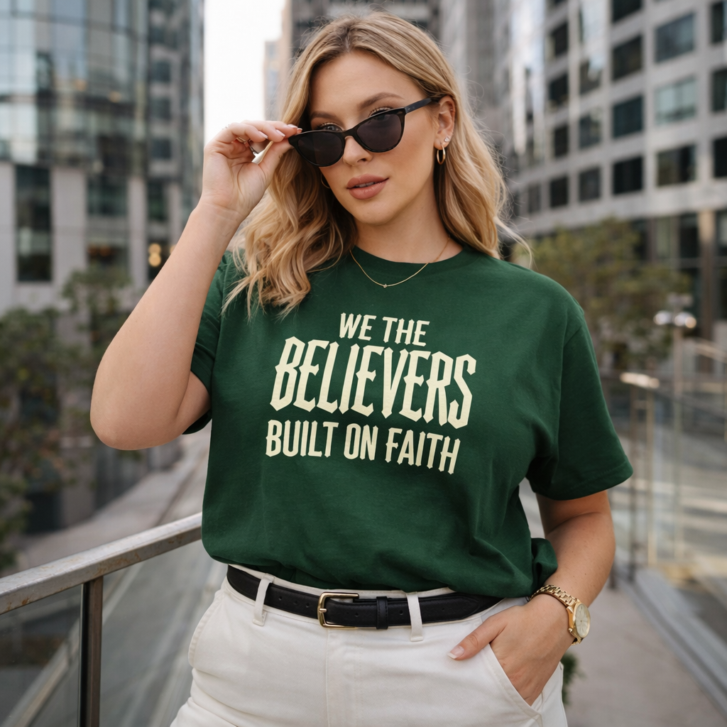 We The Believers T-Shirt – Built On Faith Christian Graphic Tee | Blackletter Streetwear Faith Shirt