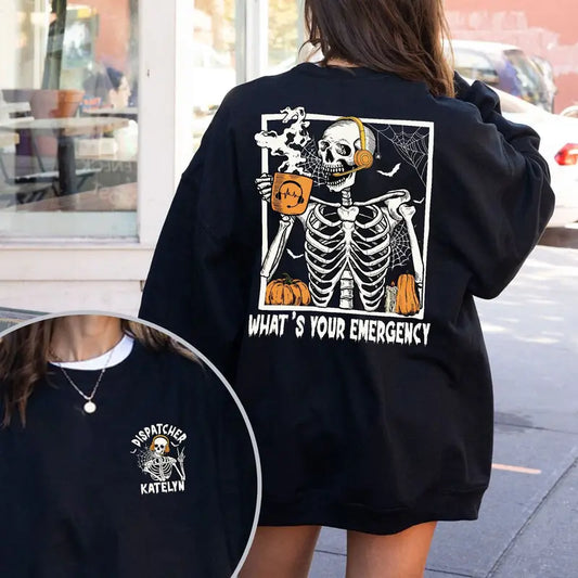"What Your Emergency" 911 Dispatcher Halloween Sweatshirt - Personalized Gift