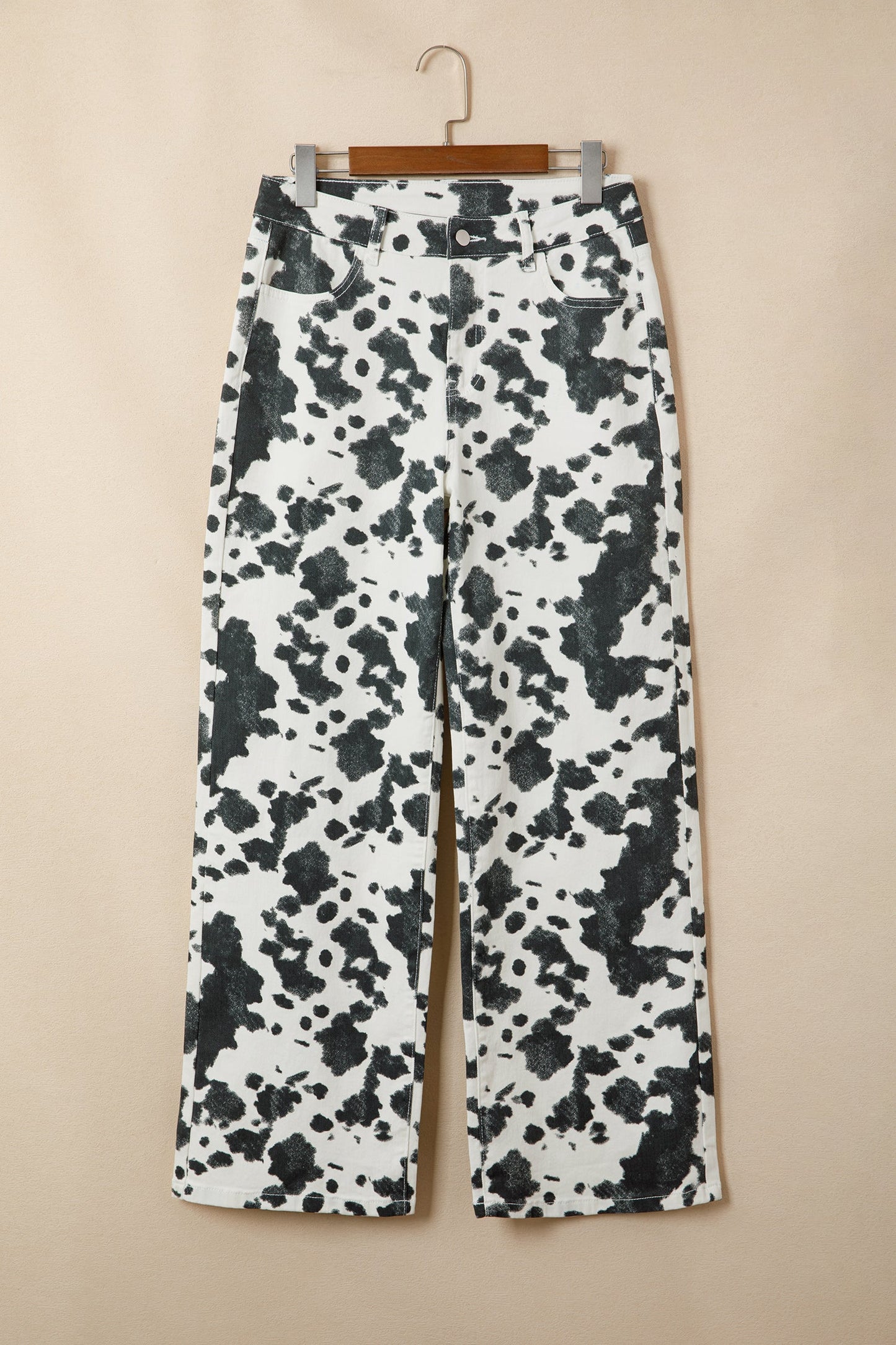 Western Cow High Waist Straight Leg Jeans