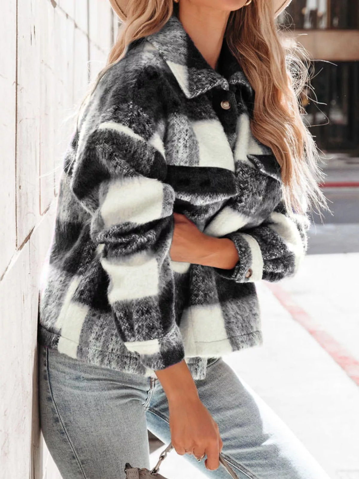 Plaid Button-Down Shacket