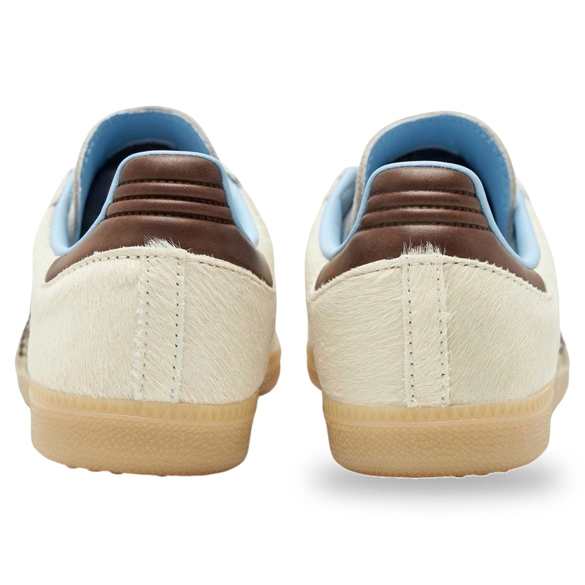 Adidas Samba OG Cream Dark Brown Blue Pony Hair (Women's)