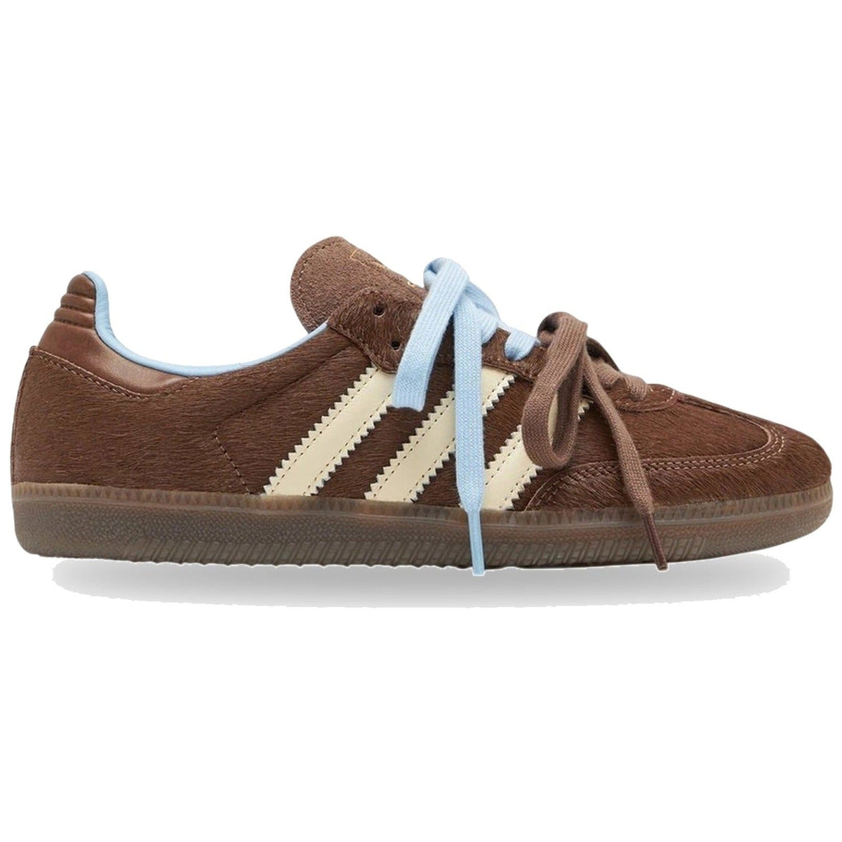 Adidas Samba OG Dark Brown Cream Blue Pony Hair (Women's)