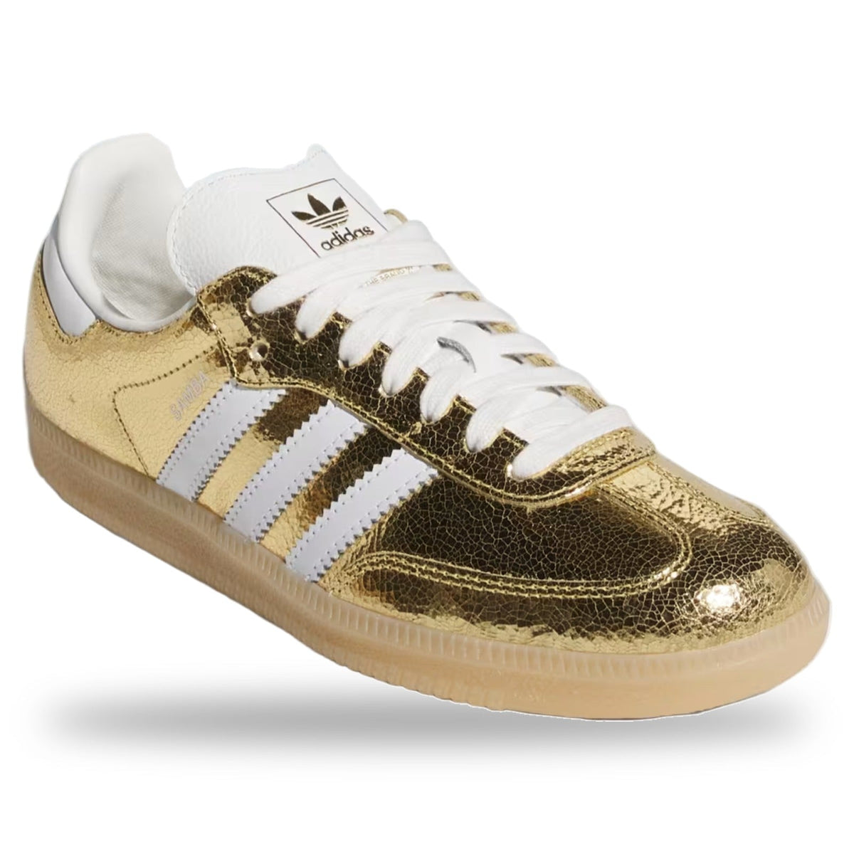 Adidas Samba OG Gold Metallic Cracked Leather (Women's)