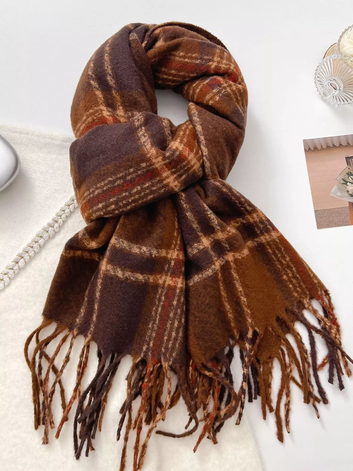 Warm Plaid Winter Scarf