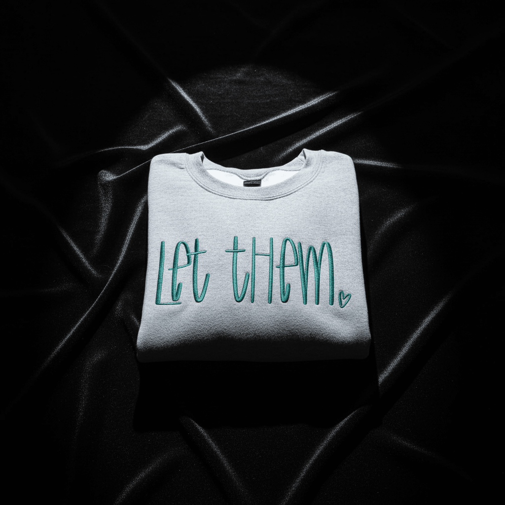 "Let Them" Quote Handlettered Embroidered Shirt