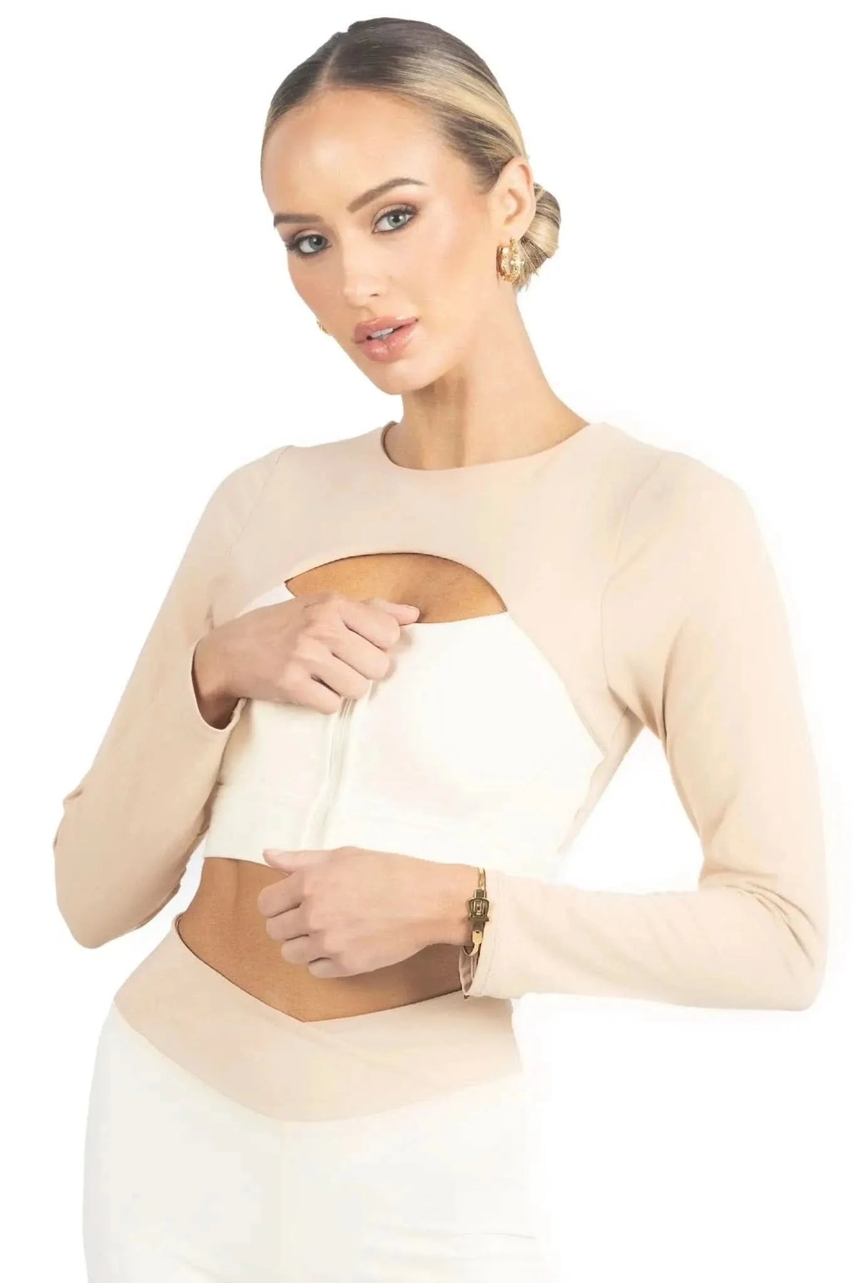 Alisha Color Block Activewear Long Sleeve Top