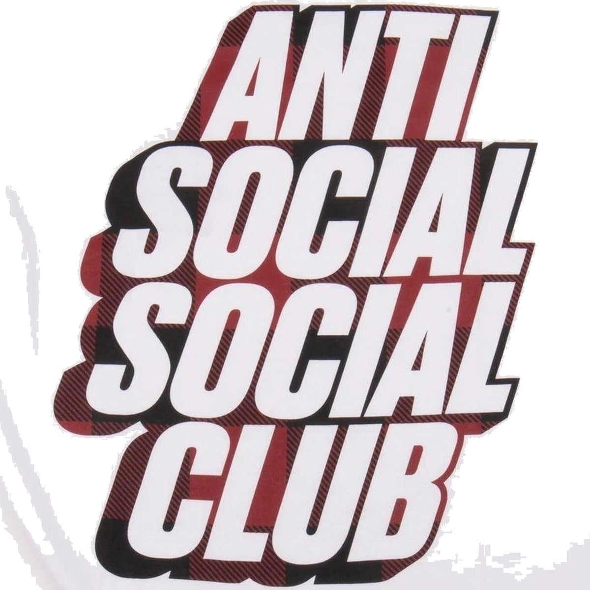 Anti Social Social Club Plaid Red Tee White