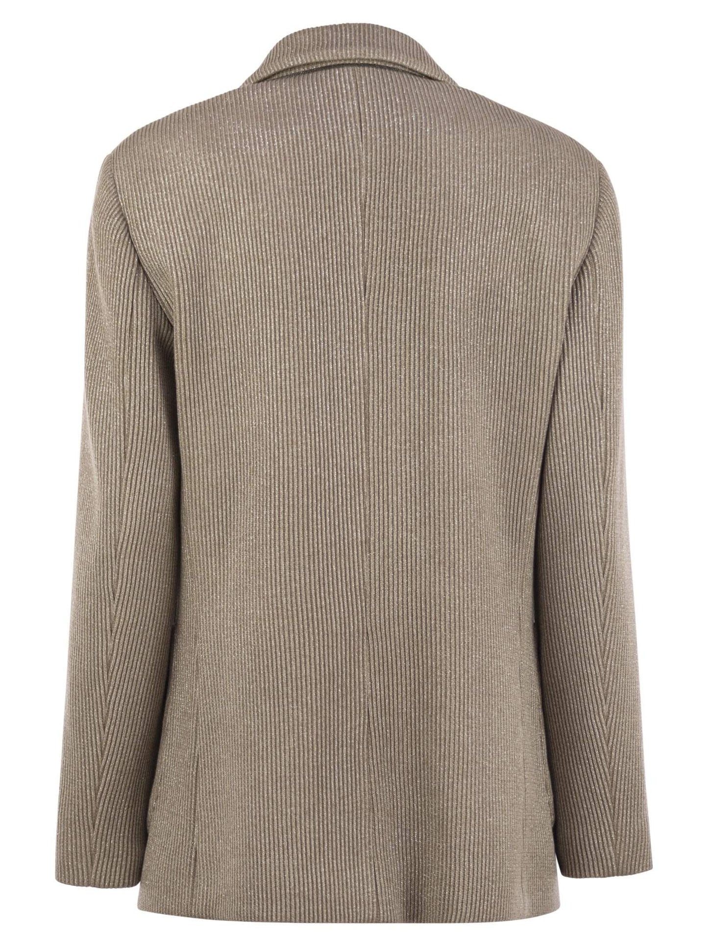 Brunello Cucinelli Women Sparkling English Rib Cotton And Viscose Knitted Jacket With Monili