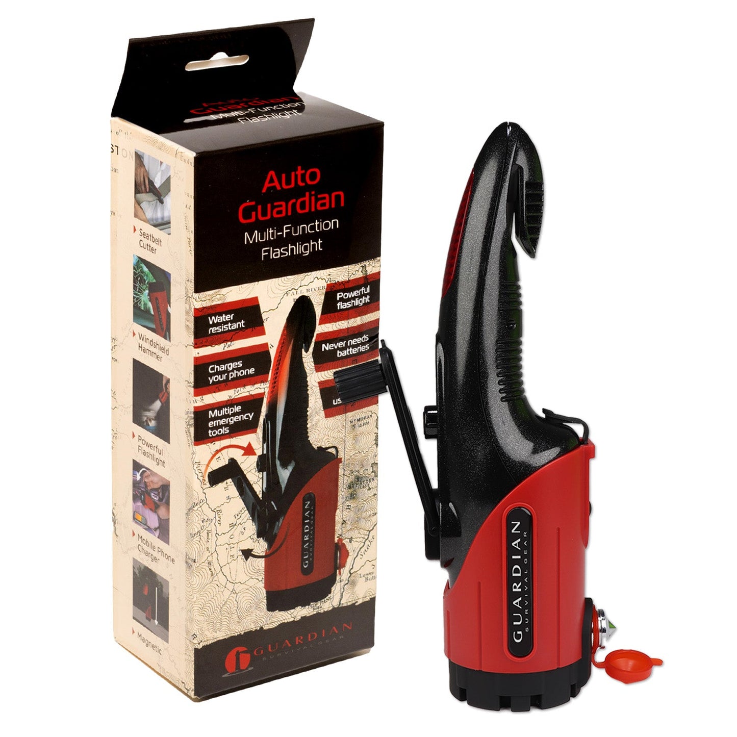 Auto Guardian | 7-in-1 Dynamo Emergency Flashlight & Vehicle Escape Tool