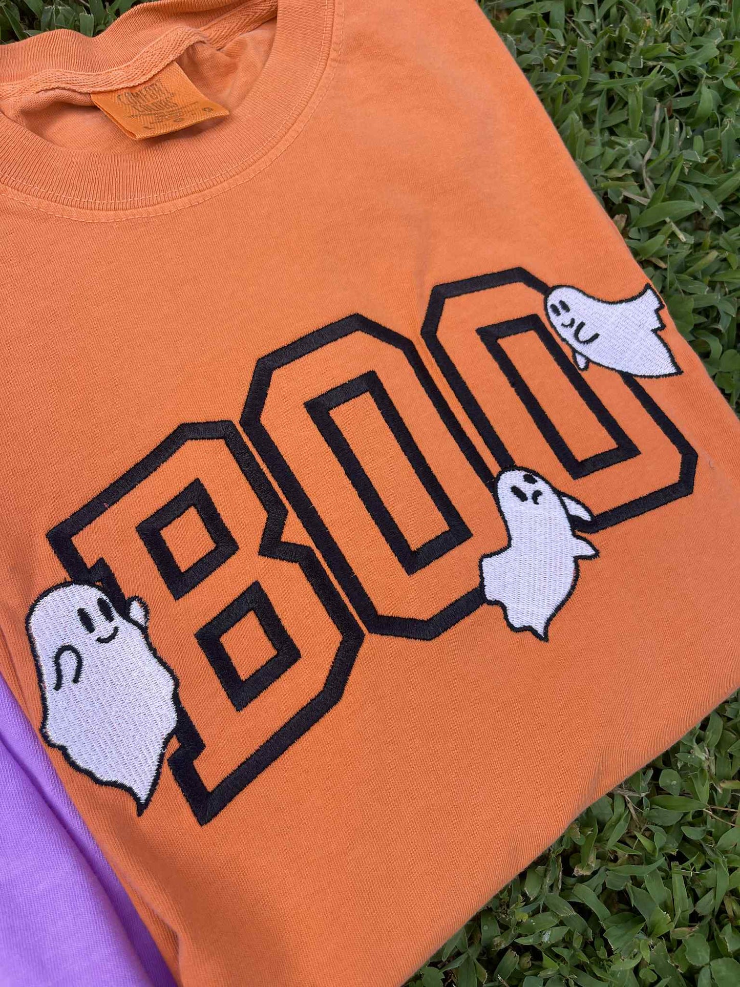 Embroidered BOO Ghost Halloween Shirt
