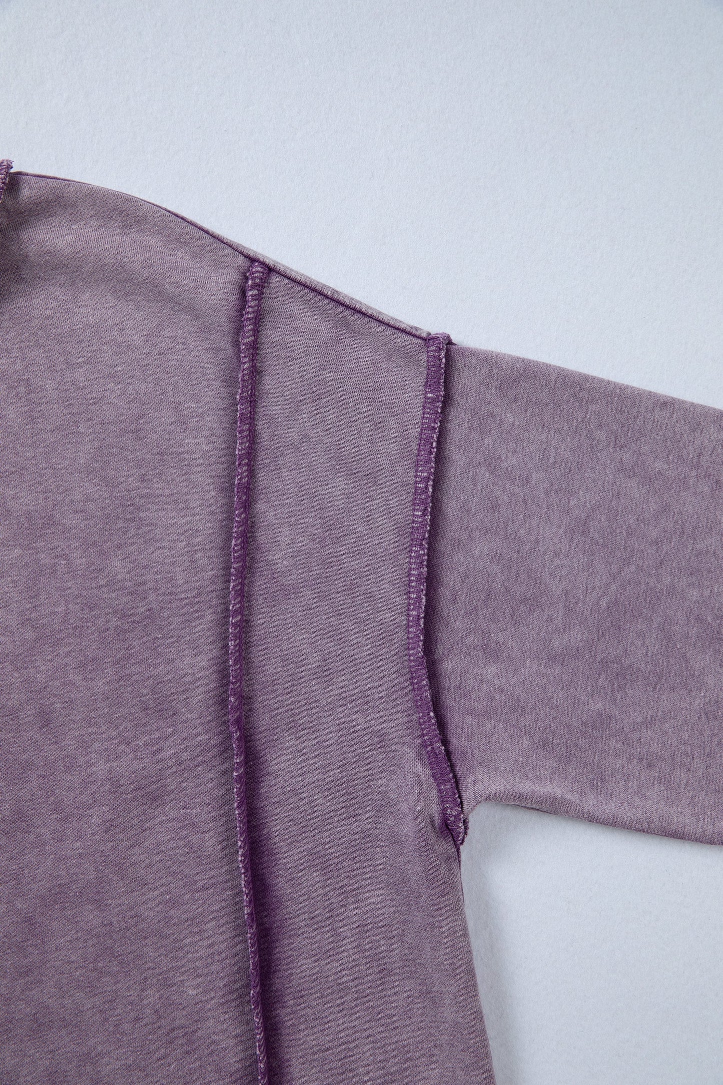 Valerian Mineral Wash Exposed Seam Side Slit Sweatshirt