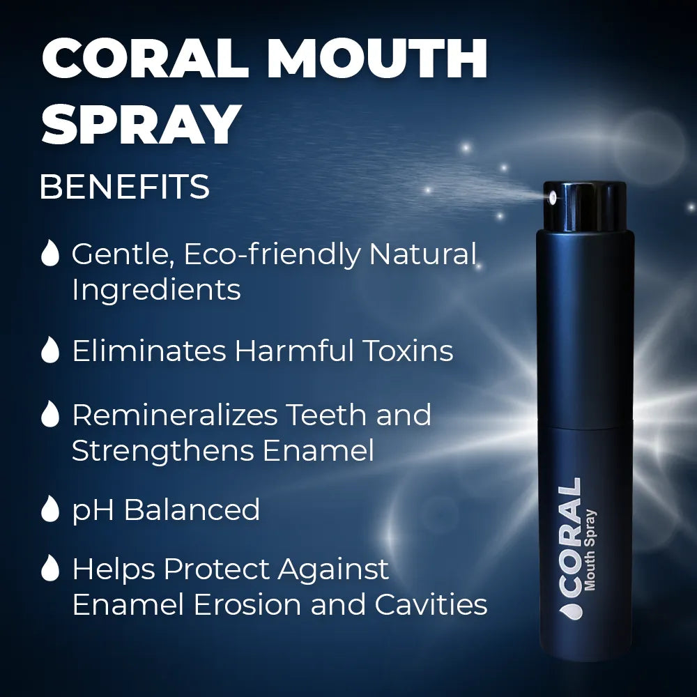 Coral Mouth Spray, Bamboo Mint Floss, and Bamboo Toothbrushes Bundle