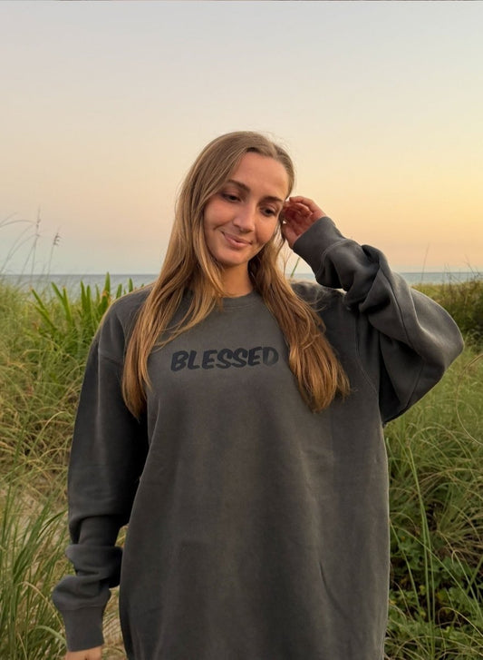 Blessed Unisex Pigment-Dyed Crewneck Sweatshirt