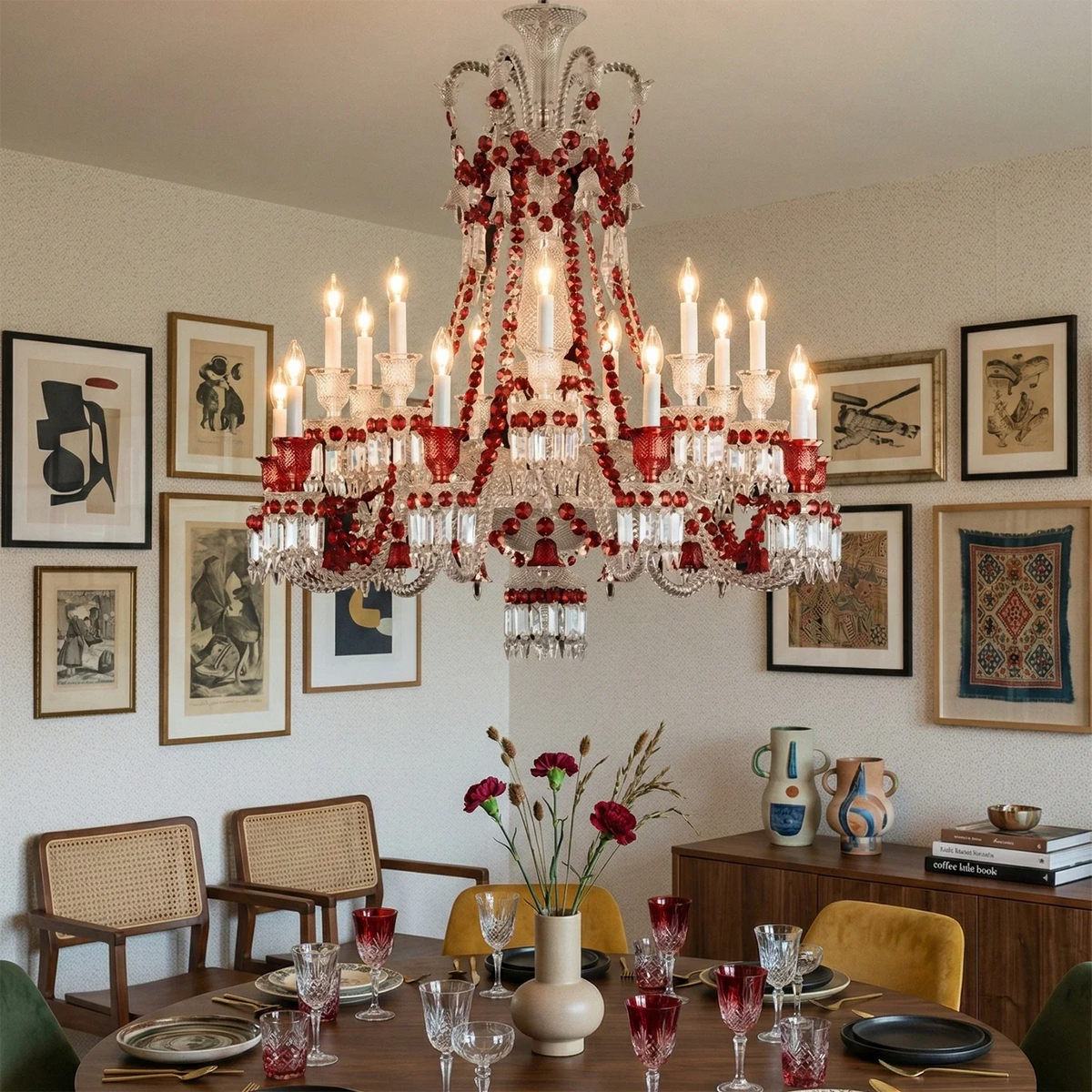 Brilliant Starry Crystal RED Chandelier