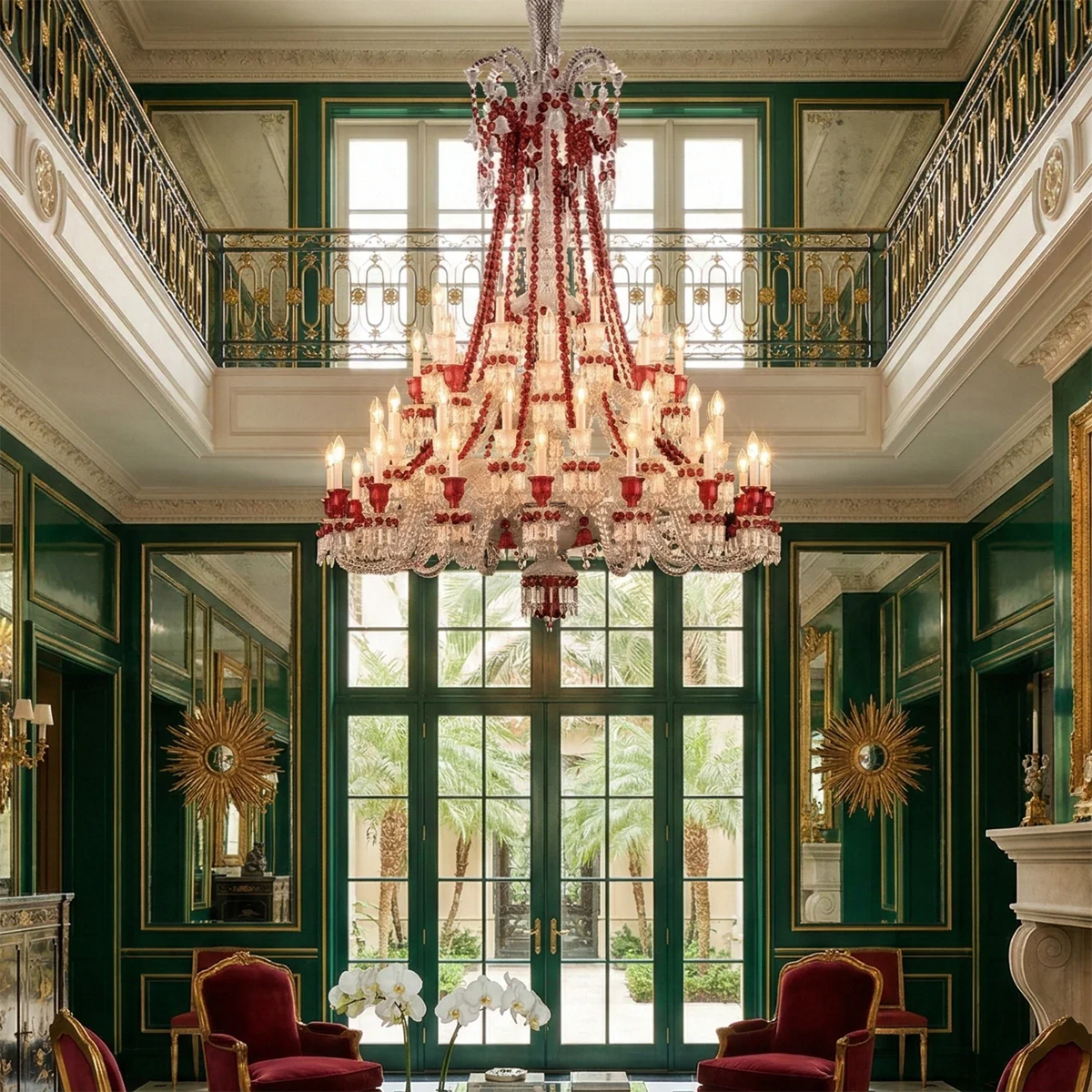 Brilliant Starry Crystal RED Chandelier