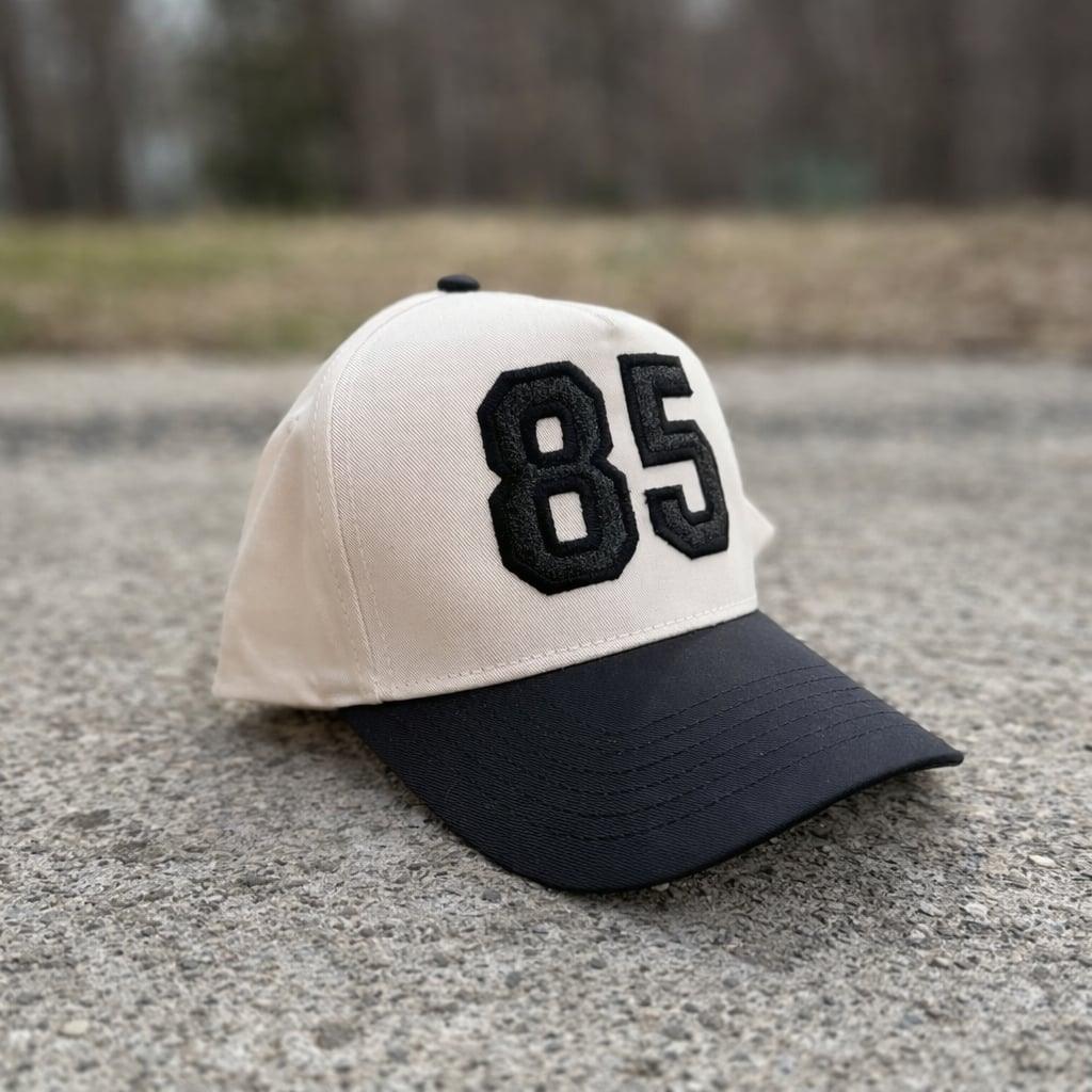 Collegiate Number or Letter Glitter HTV or Fabric Applique Embroidered Adjustable Five-Panel Twill Hat