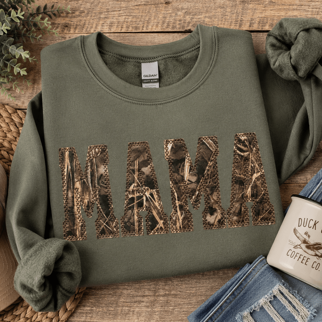 Personalized Realtree® MAX-7 Duck Camo Appliqué Name Shirt | Custom Embroidered Tee, Sweatshirt & Hoodie | MAMA