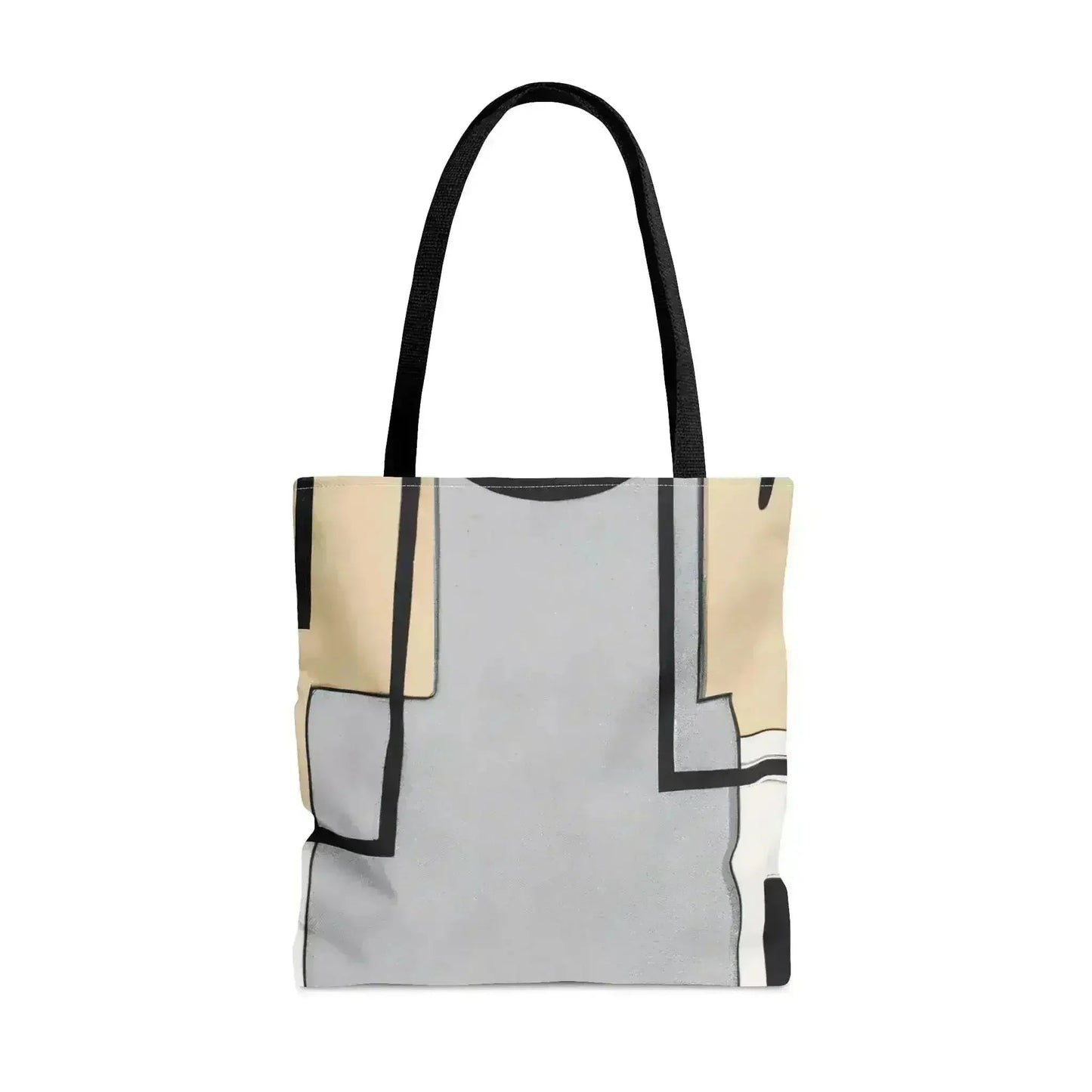 Large Tote Bag Black Grey Abstract Pattern