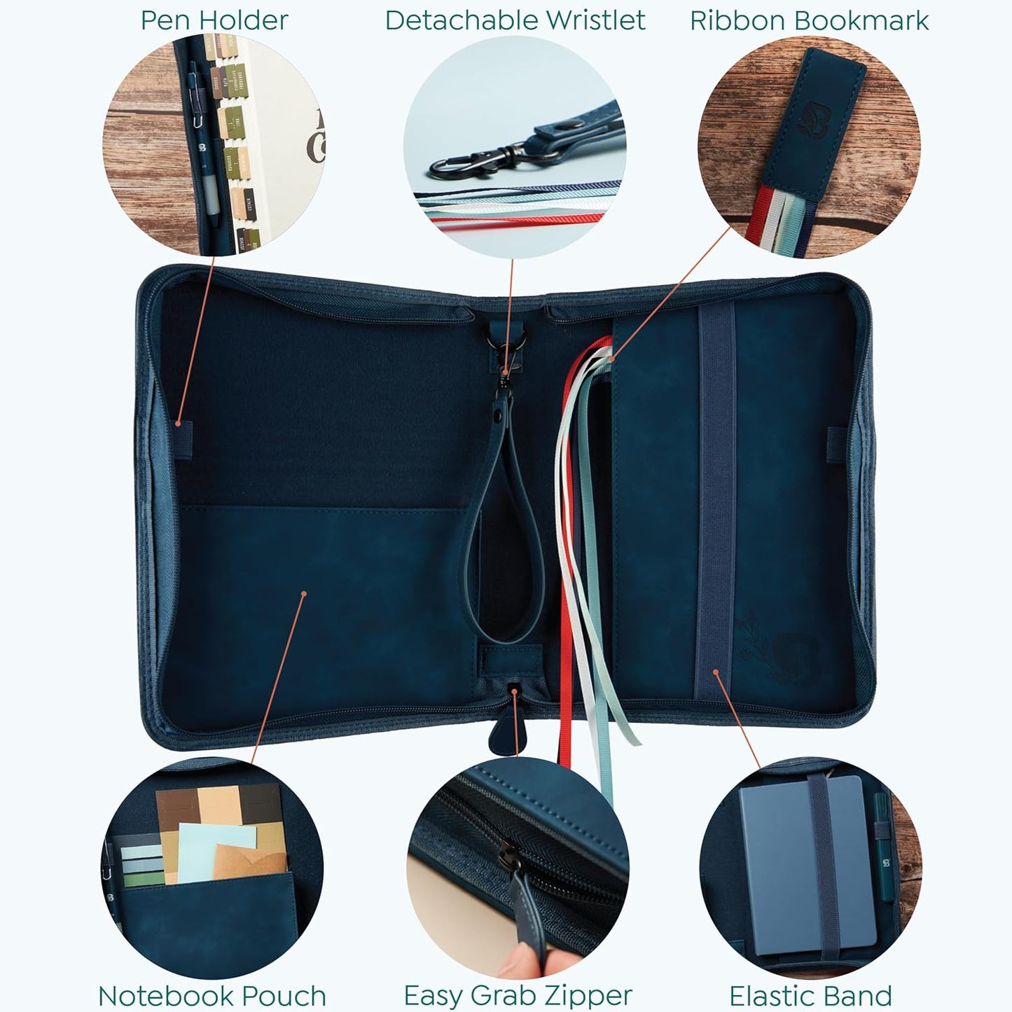 Bible Cover Navy Lion