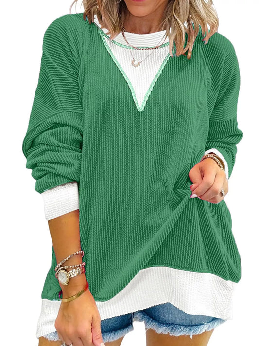 Contrast Dropped Shoulder Sweatshirt