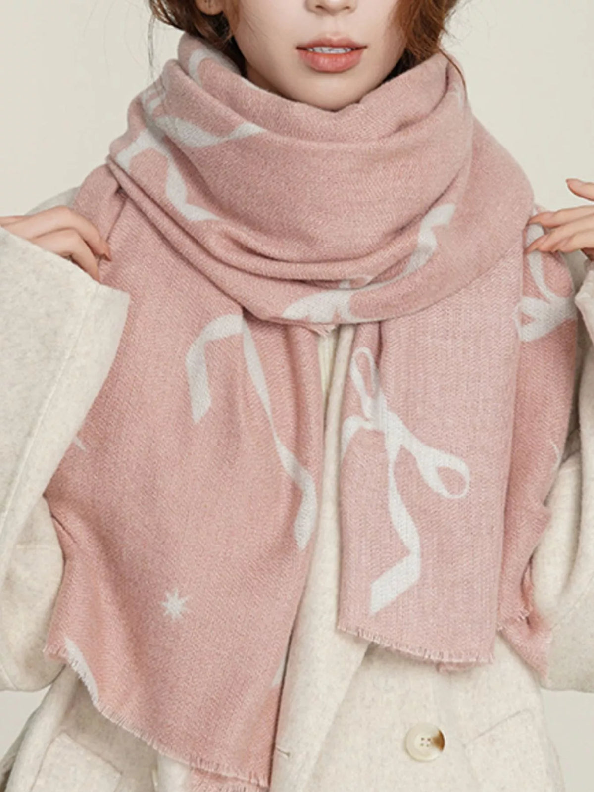 Bow Print Lightweight Scarf