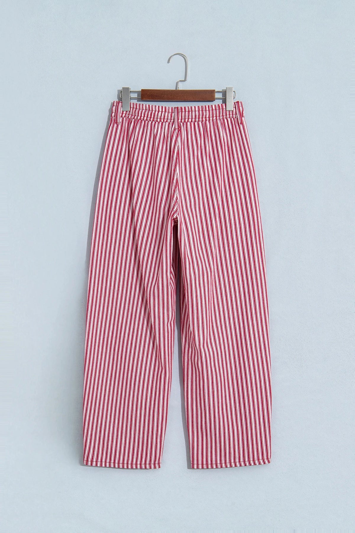 Stripe Drawstring High Waist Loose Pants