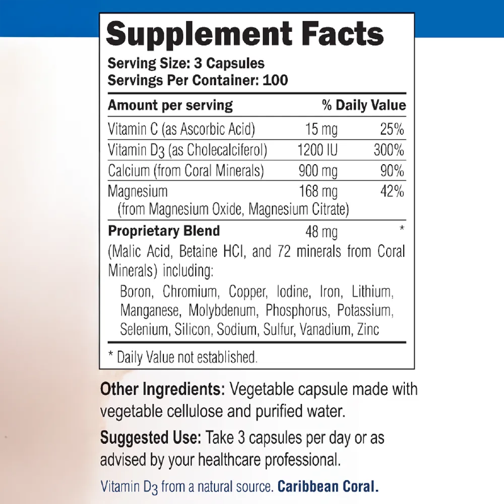 Coral Calcium Supplement with Vitamin D3 & Magnesium – Coral Complex