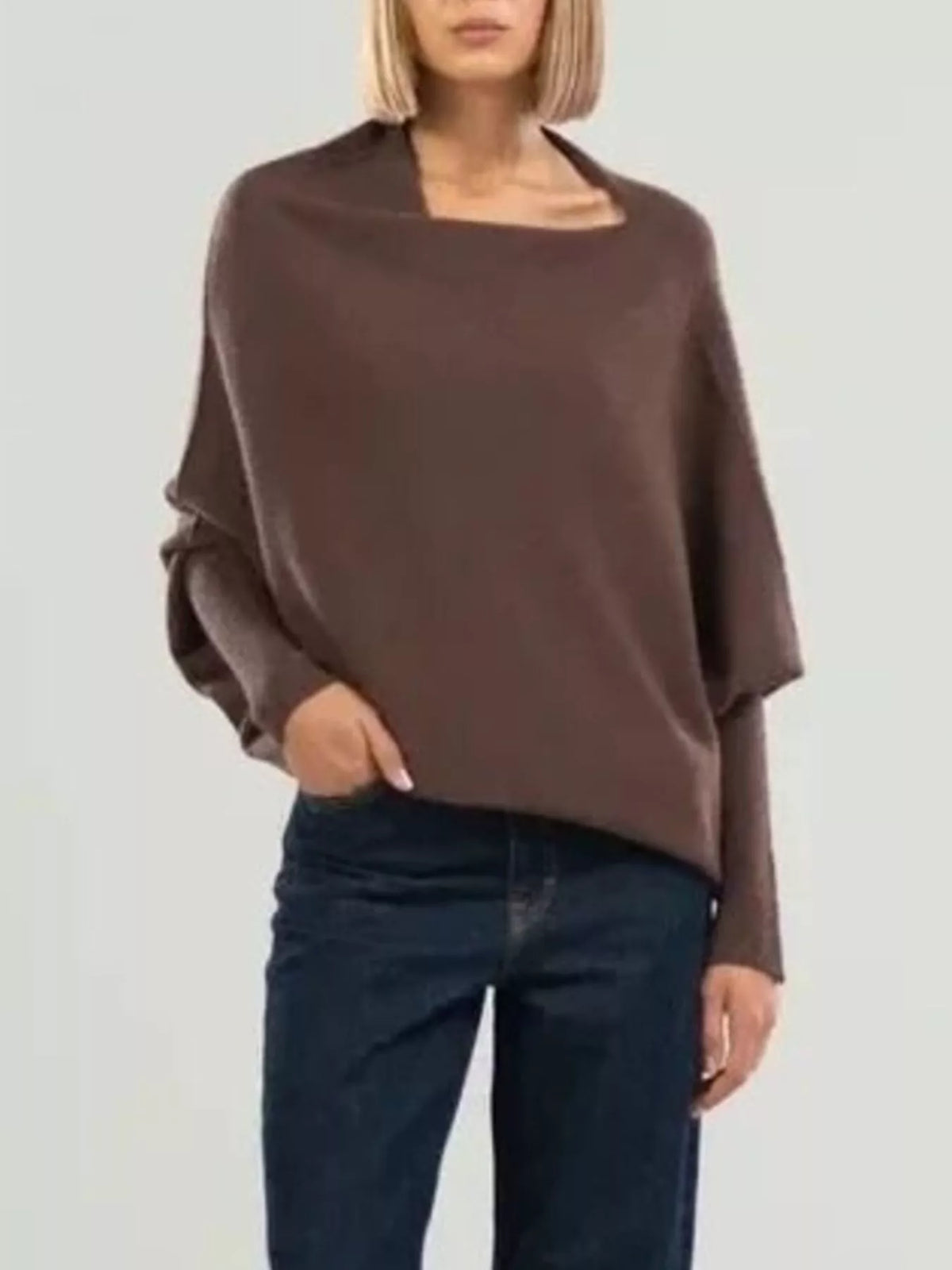 Boat Neck Long Sleeve Sweater