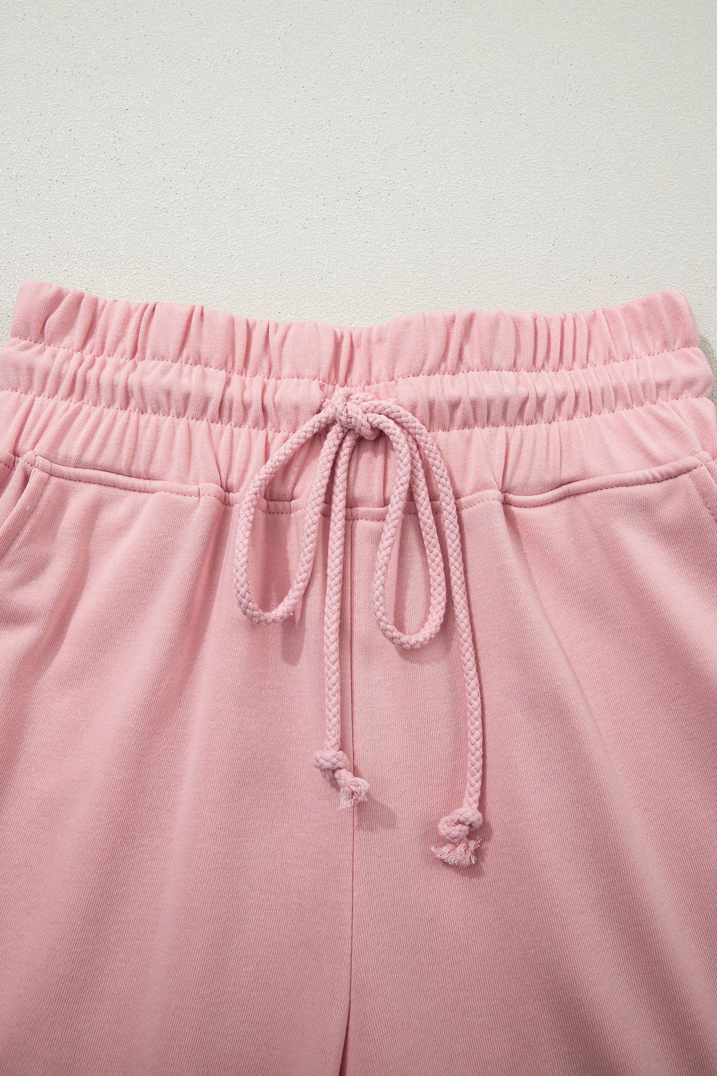 Clearly Aqua Solid Color Loose Tee Drawstring Wide Leg Pants 2pcs Outfit