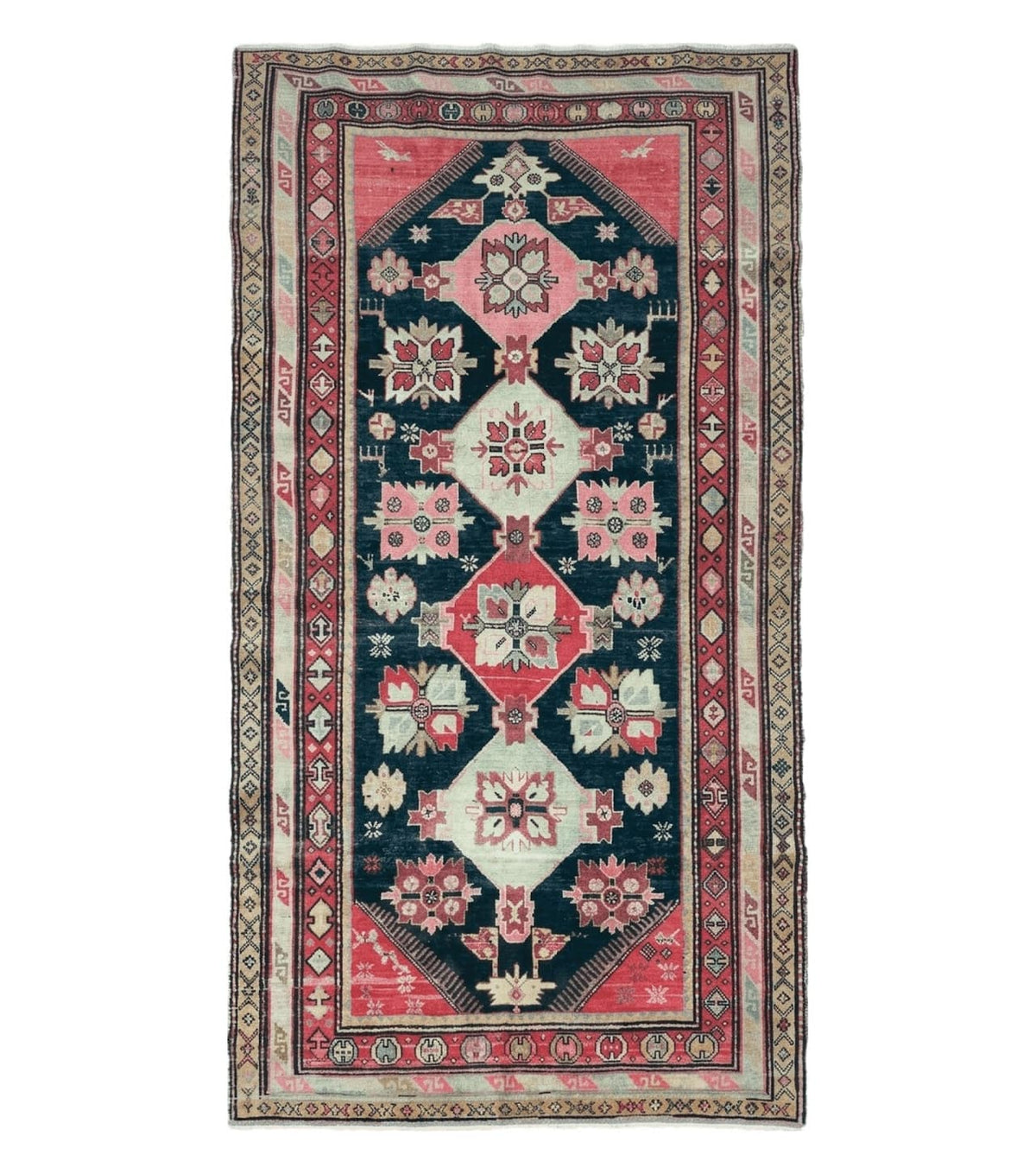 5' X 9' Antique Karabagh Caucasian Rug Handmade Wool Carpet Organic Dyes Nice