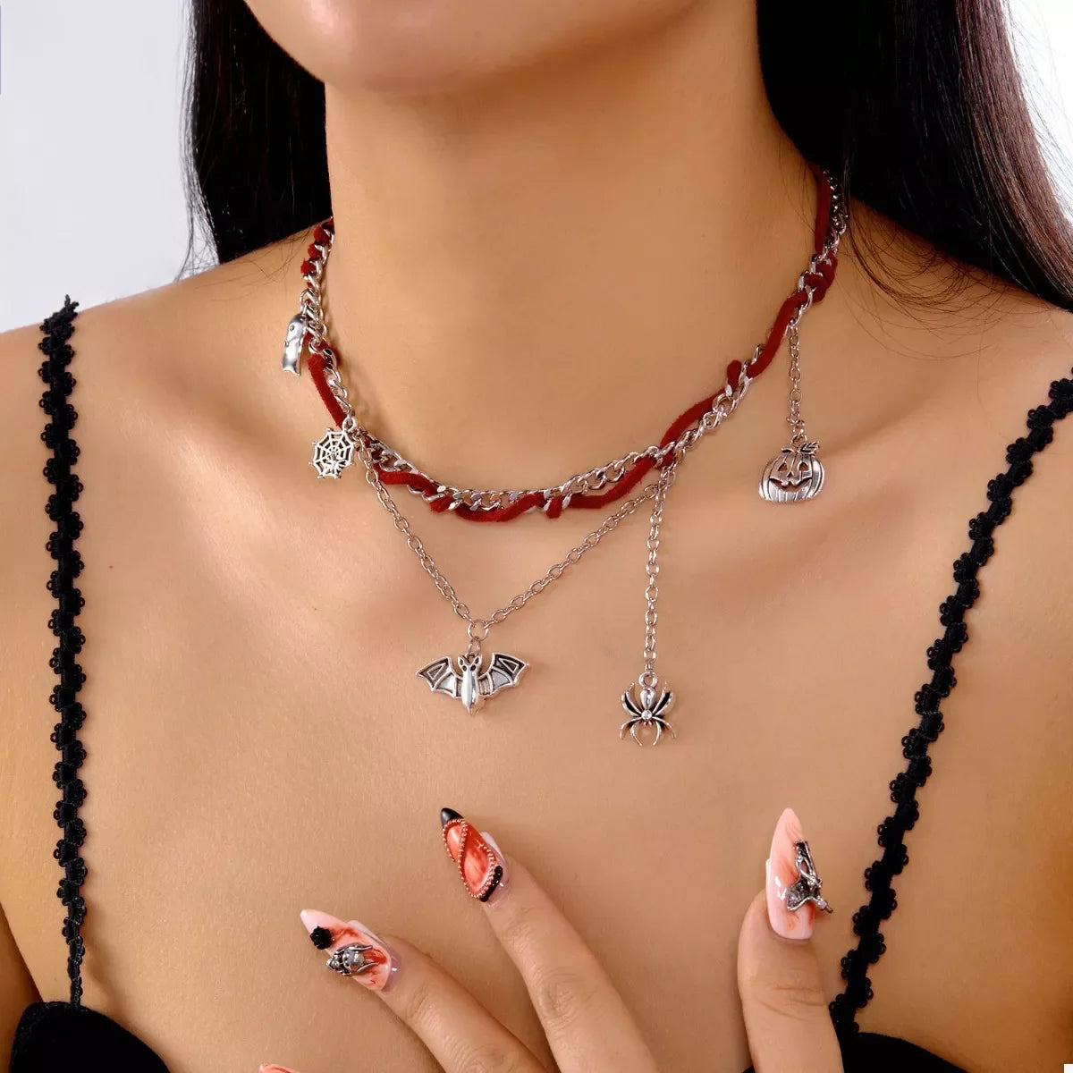 Halloween Double Layered Pendant Necklace