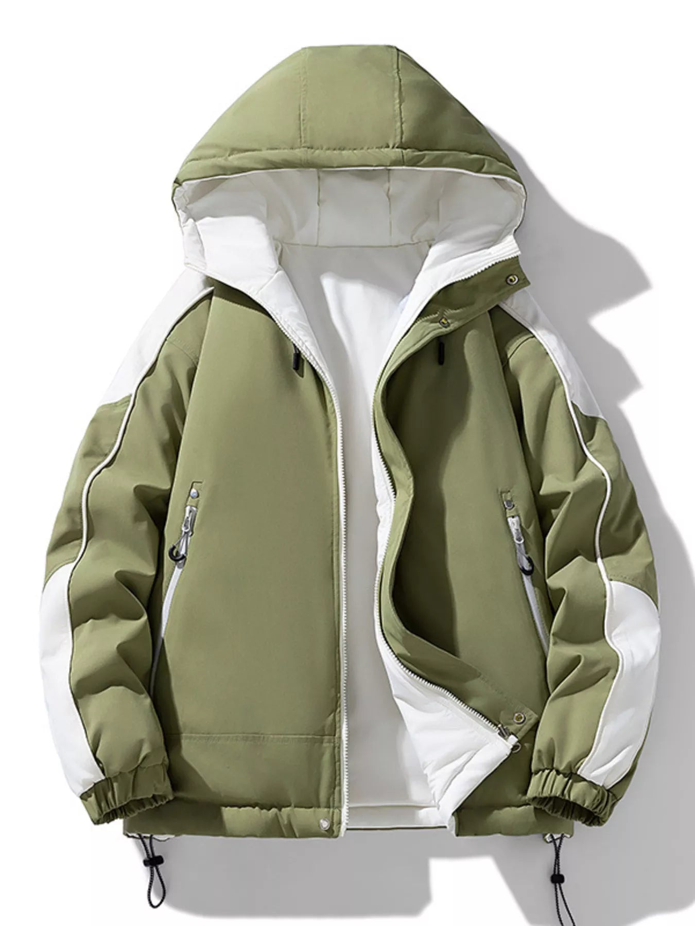 Men's Full Size Reversible Two-Tone Hooded Jacket Plus Size
