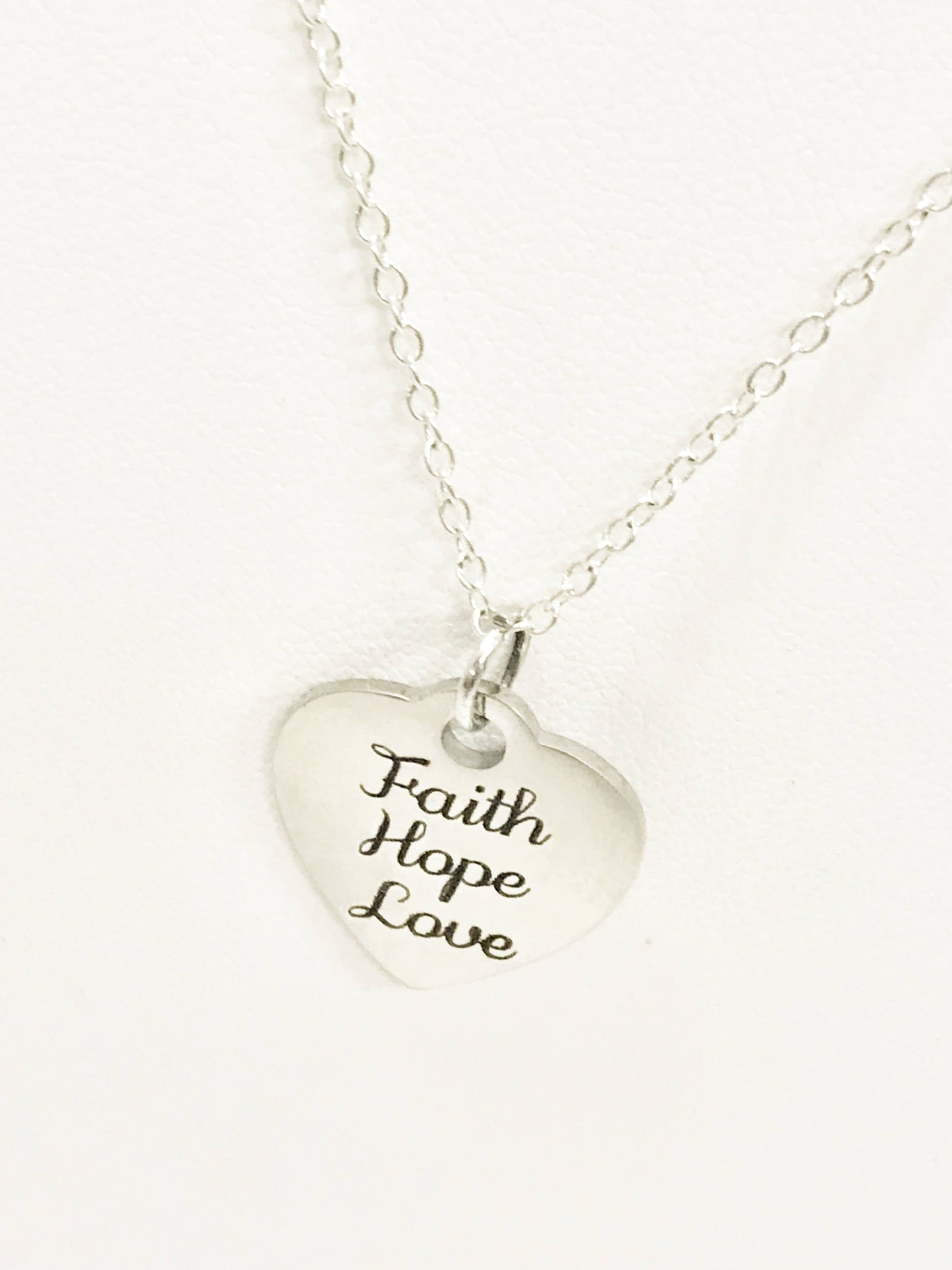 Christian Necklace, Faith Hope Love Necklace, Christian Gifts, Christian Jewelry, 1 Cor 13 Necklace, Christian Valentine Gift, Daughter Gift