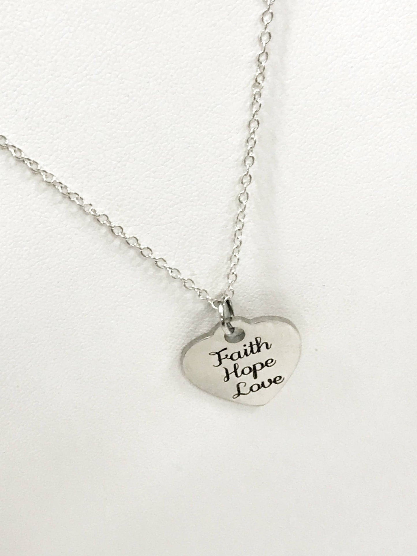 Christian Necklace, Faith Hope Love Necklace, Christian Gifts, Christian Jewelry, 1 Cor 13 Necklace, Christian Valentine Gift, Daughter Gift