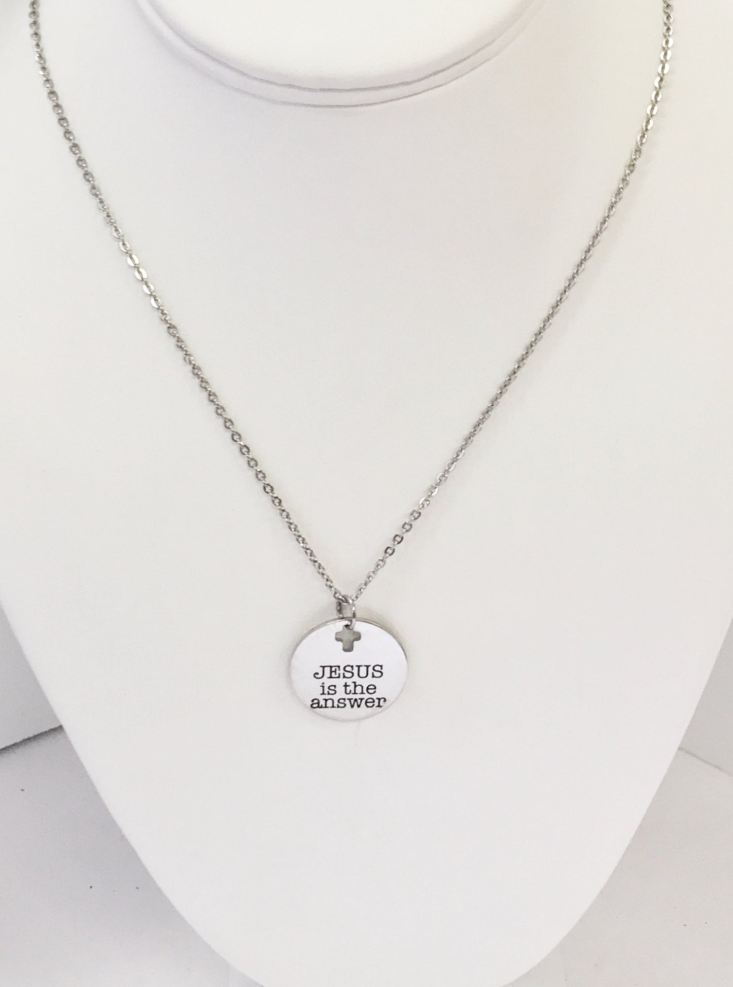 Christian Jewelry, Christian Gifts, Christian Necklace, Religious Jewelry, Jesus Is The Answer Necklace, Religious Gift, Religious Necklace