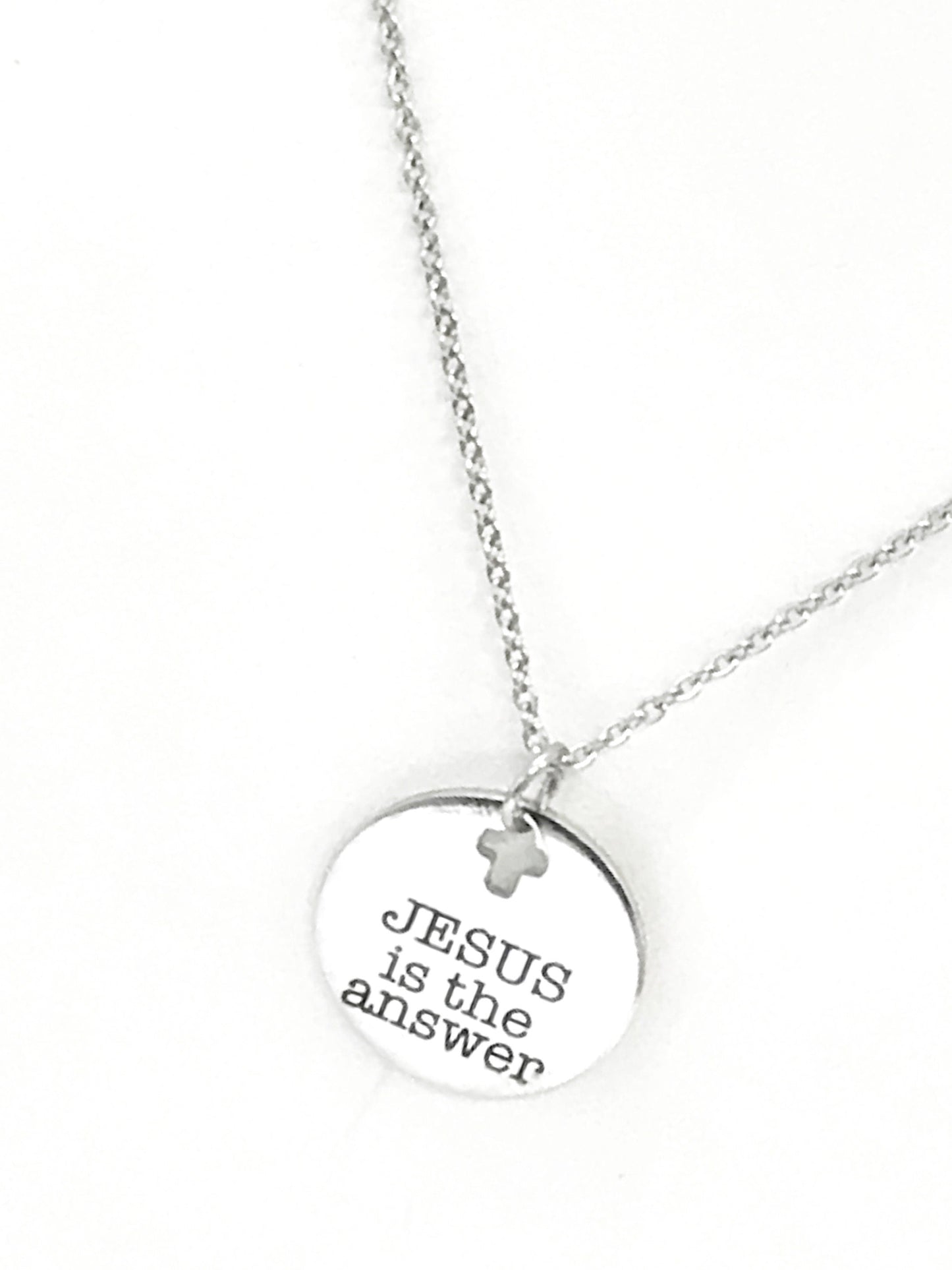 Christian Jewelry, Christian Gifts, Christian Necklace, Religious Jewelry, Jesus Is The Answer Necklace, Religious Gift, Religious Necklace