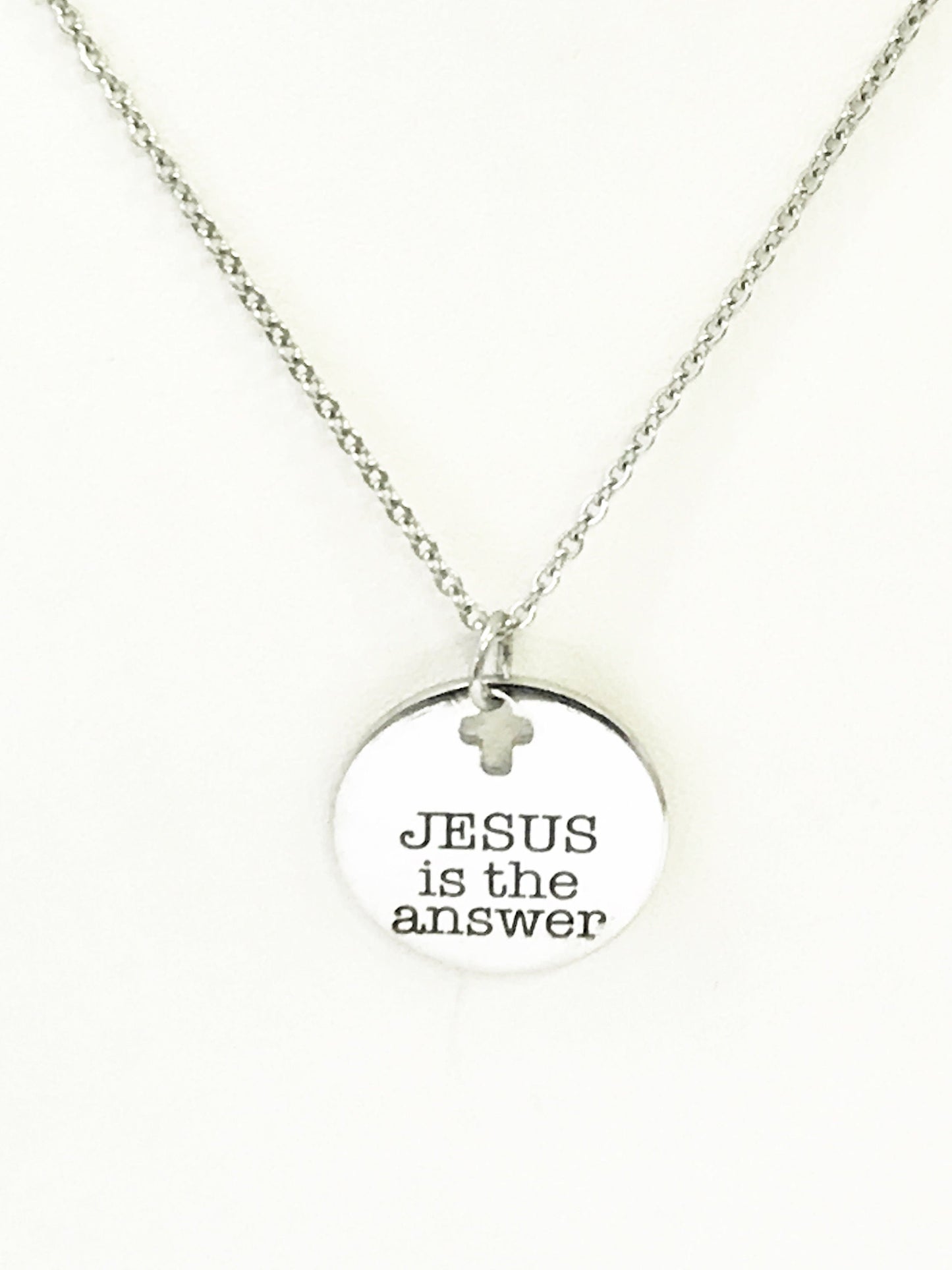 Christian Jewelry, Christian Gifts, Christian Necklace, Religious Jewelry, Jesus Is The Answer Necklace, Religious Gift, Religious Necklace