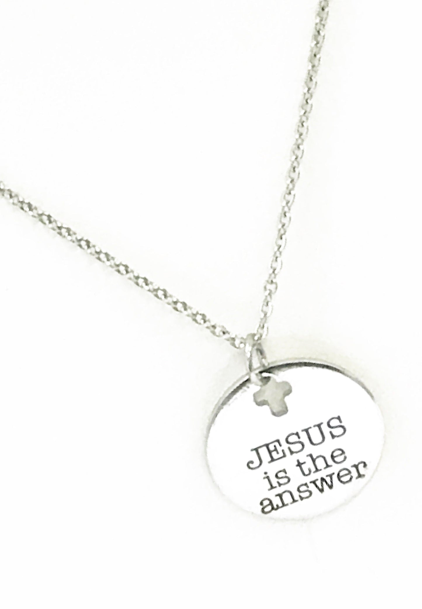 Christian Jewelry, Christian Gifts, Christian Necklace, Religious Jewelry, Jesus Is The Answer Necklace, Religious Gift, Religious Necklace